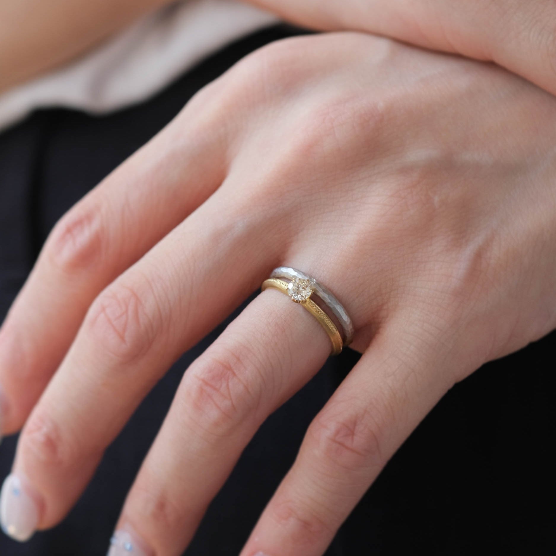 Ryui-BRIDAL RING［Mallet timeless K18YG/Pt900］結婚指輪