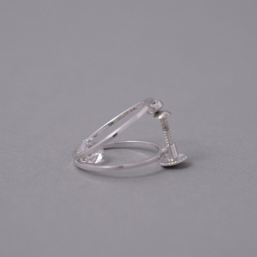 januka-CLIP HERKIMER DIAMOND Earrings［Silver］イヤリング