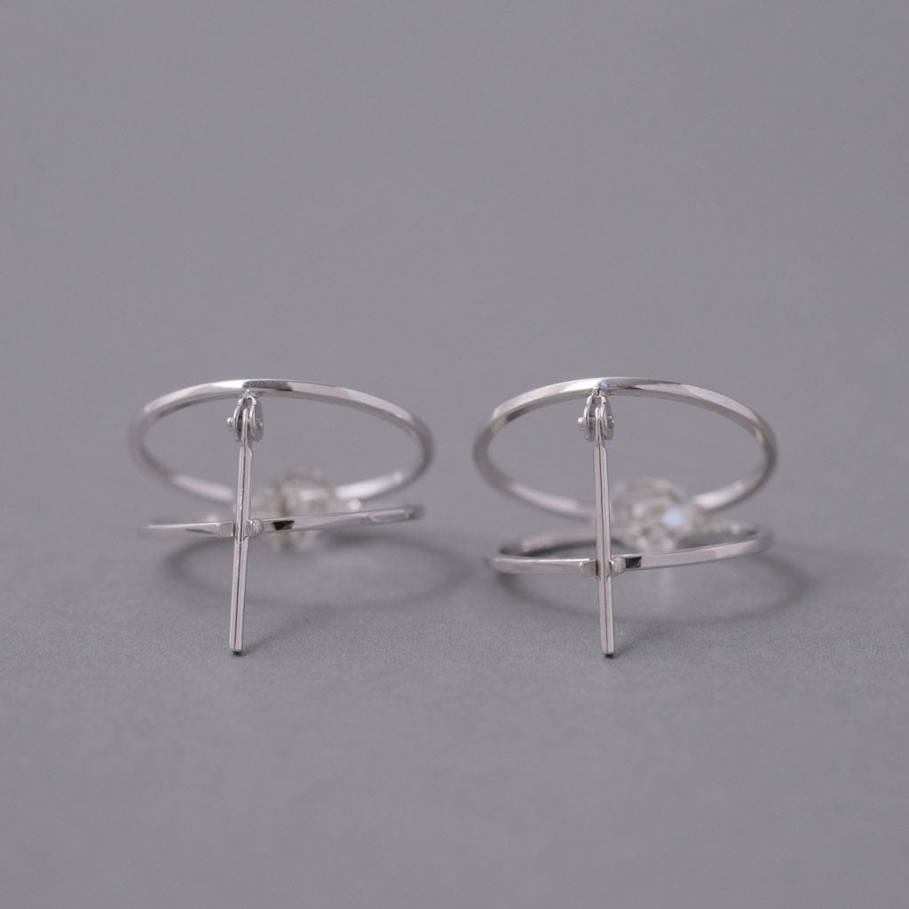 januka-CLIP HERKIMER DIAMOND Pierce［Silver］ピアス