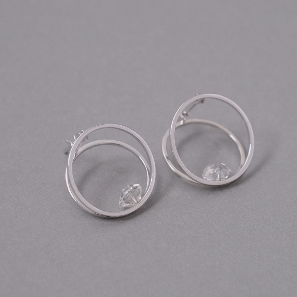 januka-CLIP HERKIMER DIAMOND Pierce［Silver］ピアス