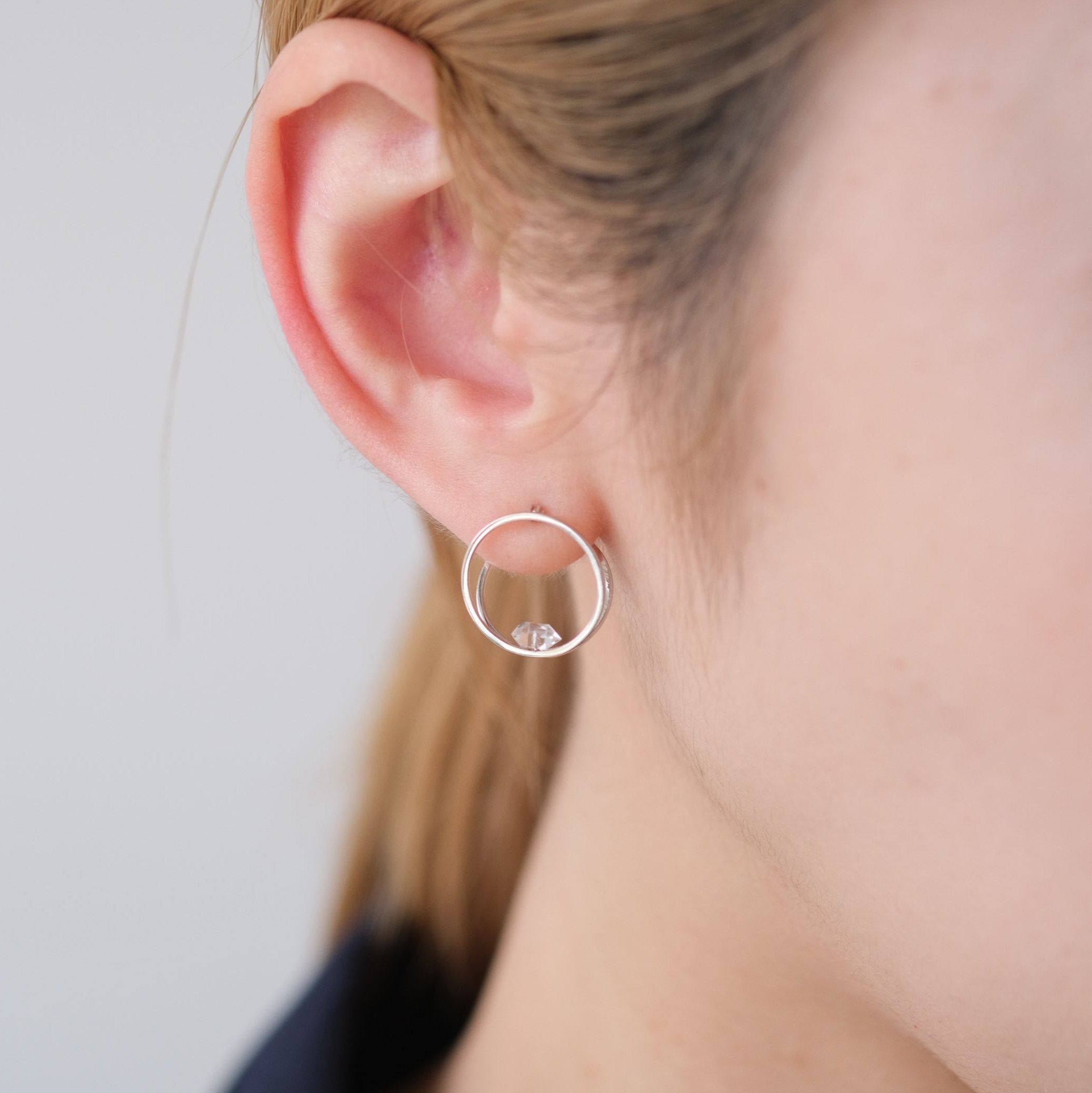 januka-CLIP HERKIMER DIAMOND Earrings［Silver］イヤリング