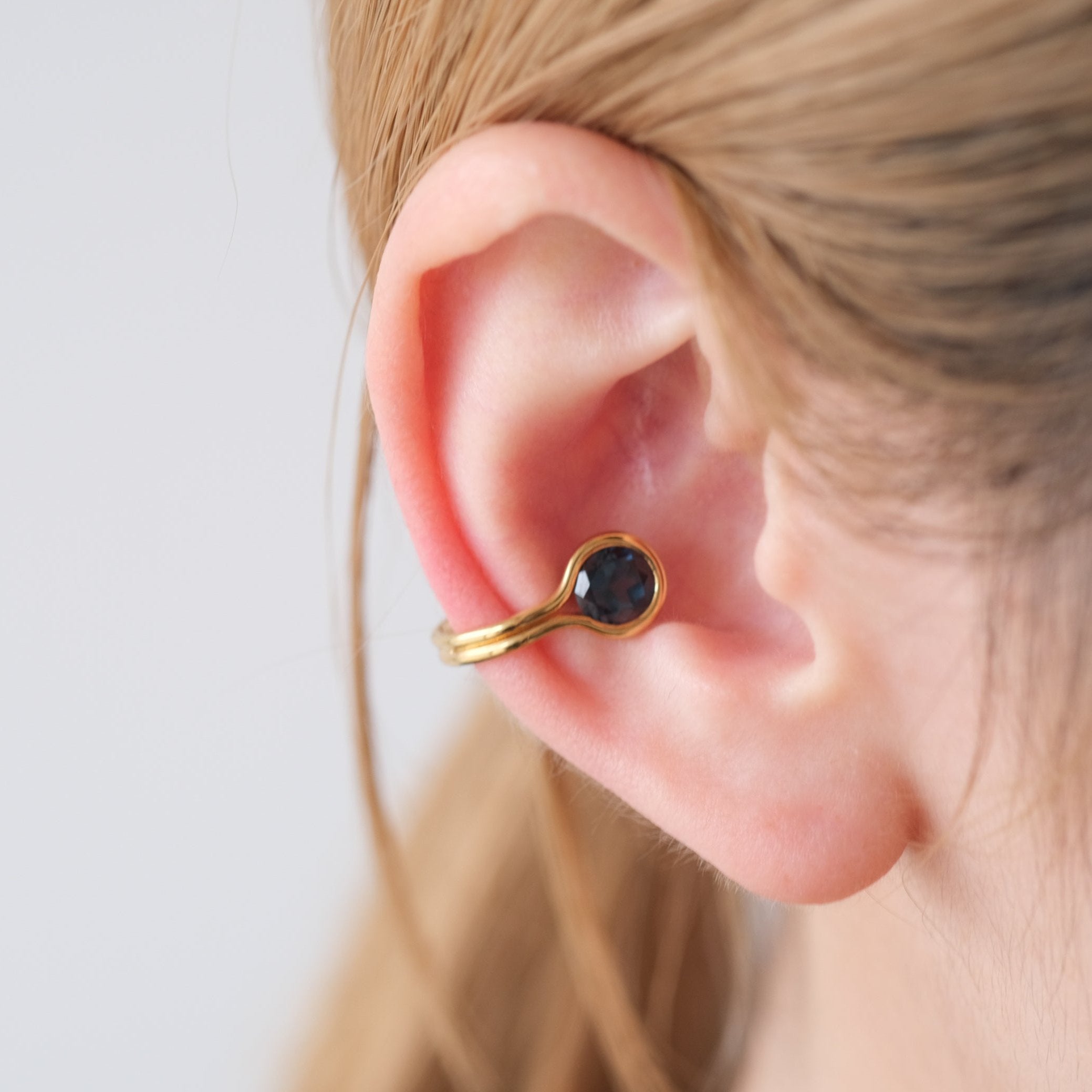 januka-ROUND EAR CUFF［Blue Topaz］イヤーカフ