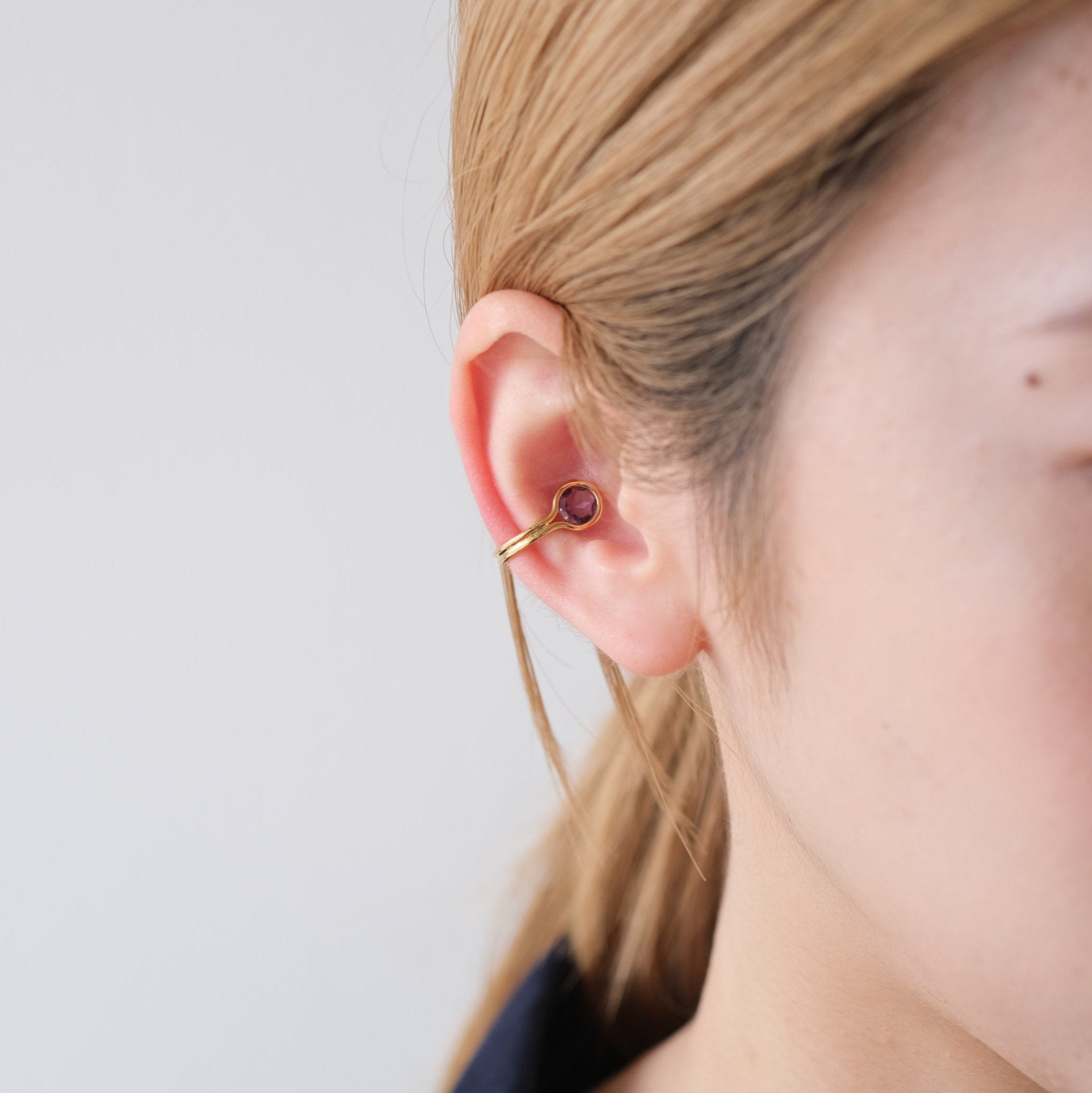 januka-ROUND EAR CUFF［Amethyst］イヤーカフ