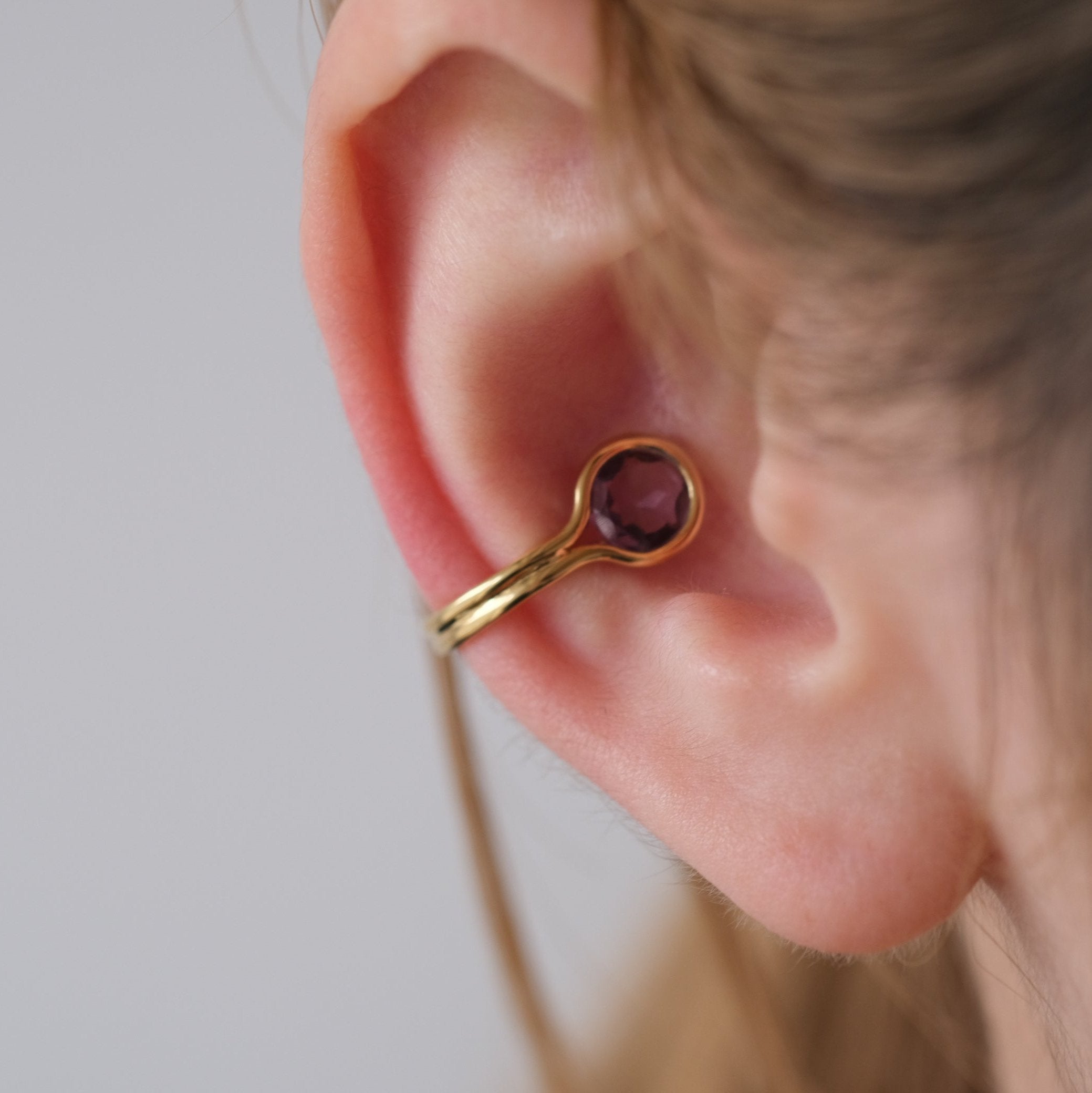 januka-ROUND EAR CUFF［Amethyst］イヤーカフ