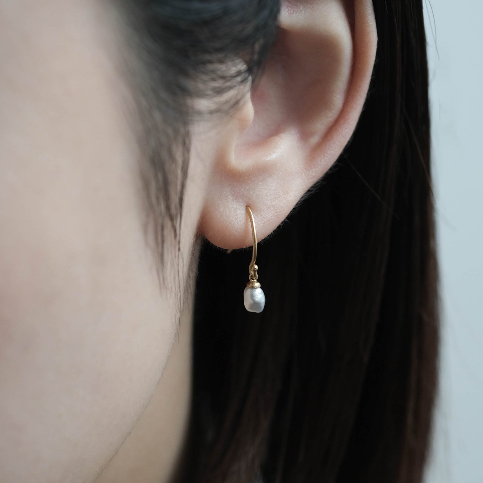 Atelier d'antan - Keshi Pearl Hook Pierce［A021201AP008 K18］ピアス