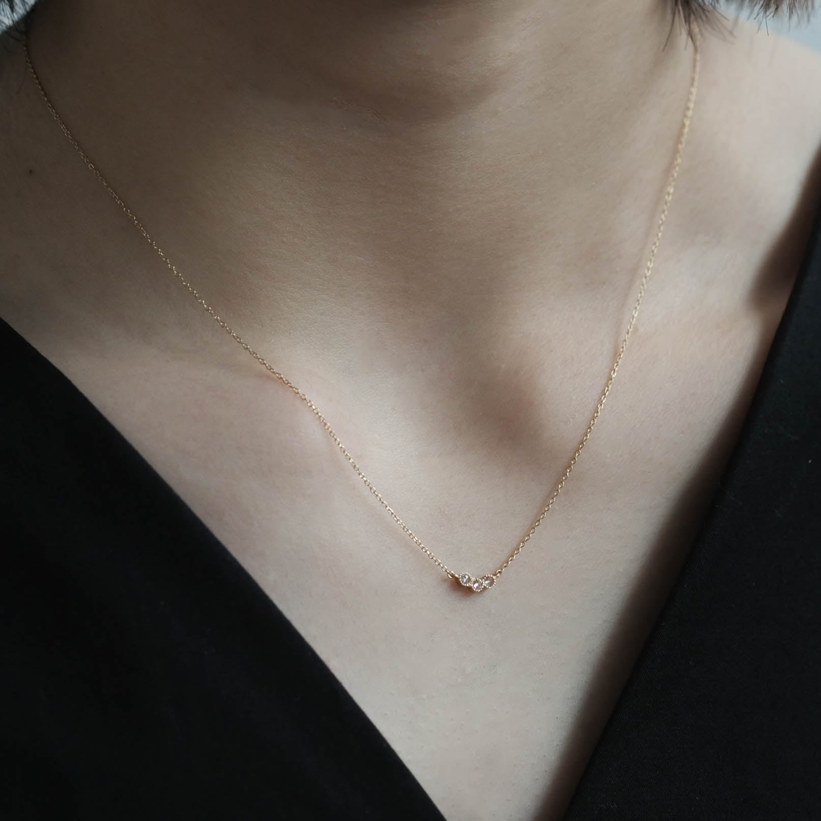 Atelier d'antan - 3 Rosecut Dia H Necklace［A023201AN010 K18］ネックレス