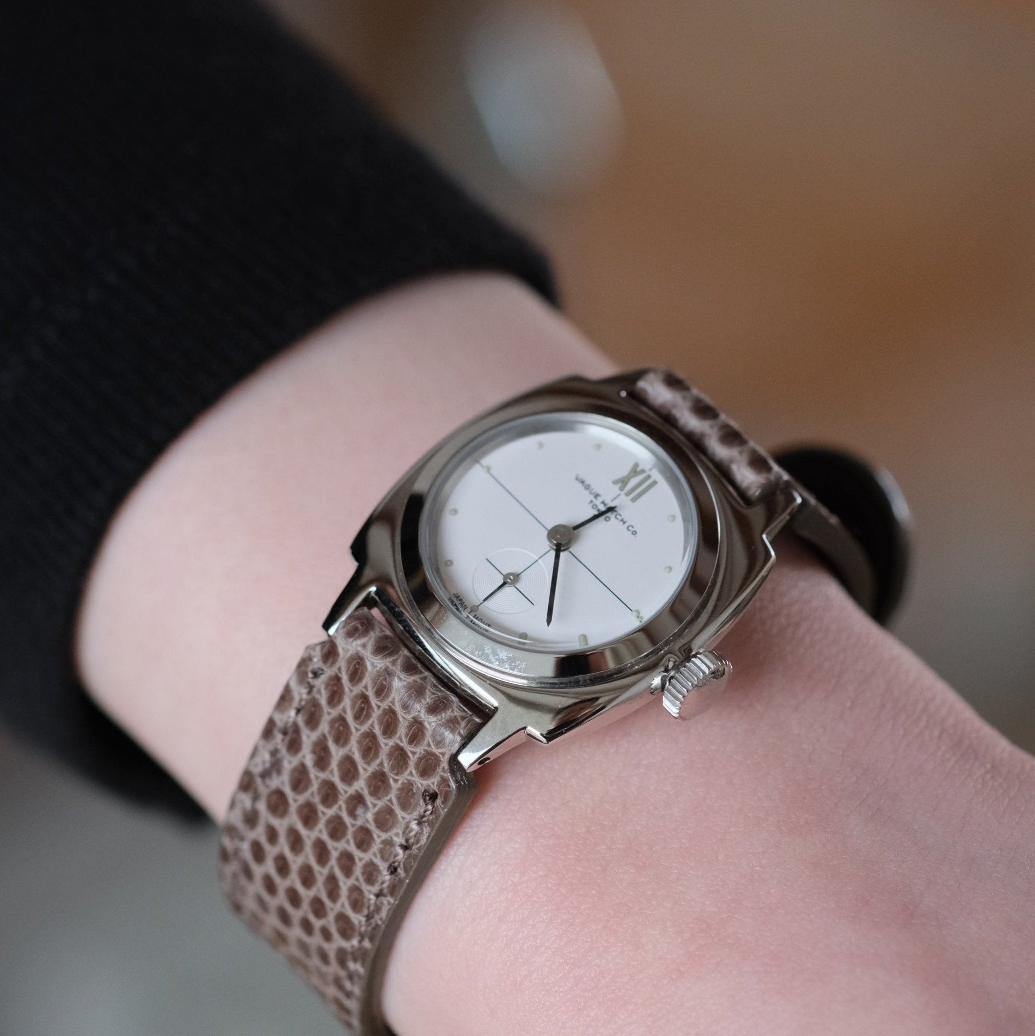 VAGUE WATCH Co. COUSSIN SOPHITE DRESS LIZARD［SILVER］腕時計