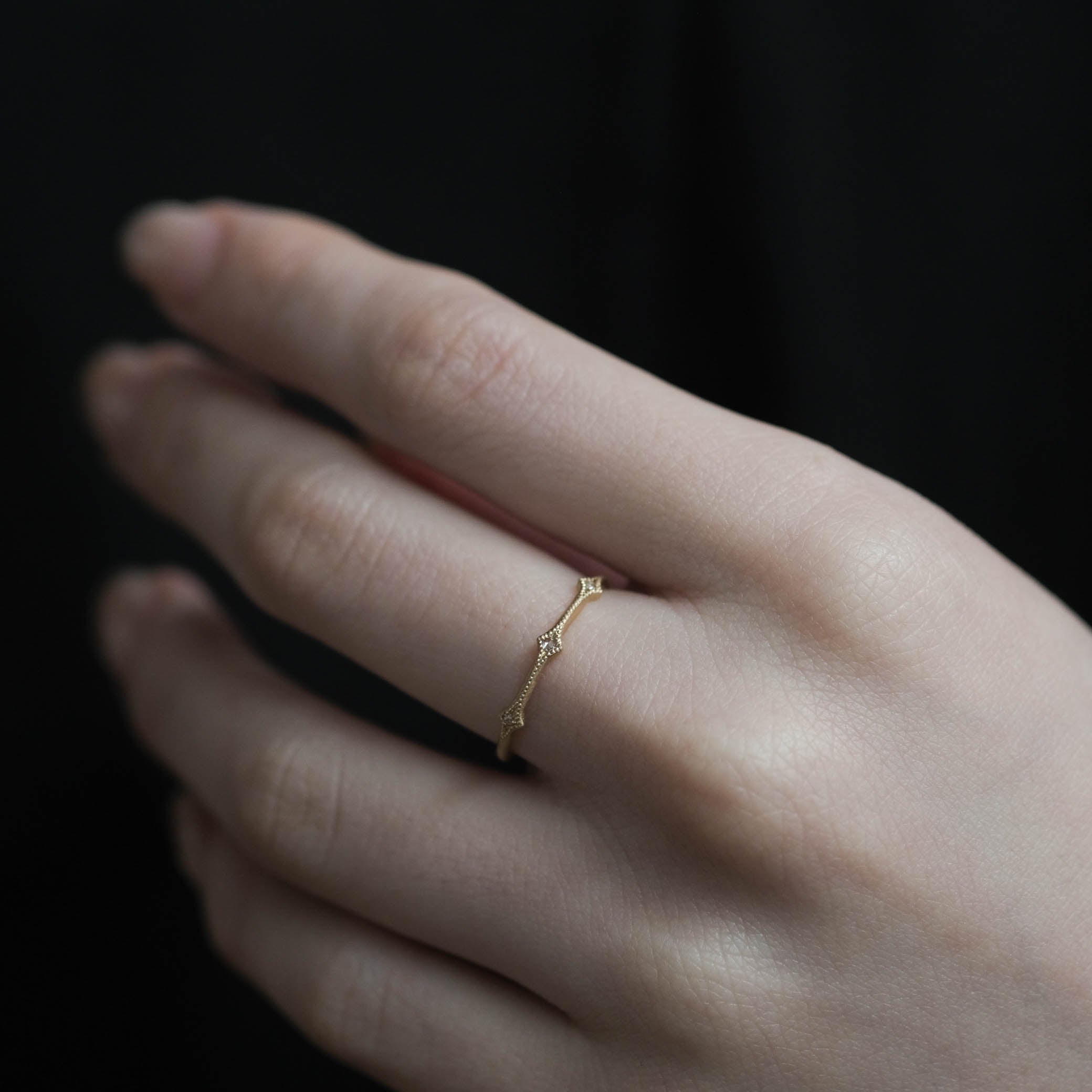 Atelier d'antan - 3 Rosecut Dia Milgrain Ring［A023252AR081 K18］リング
