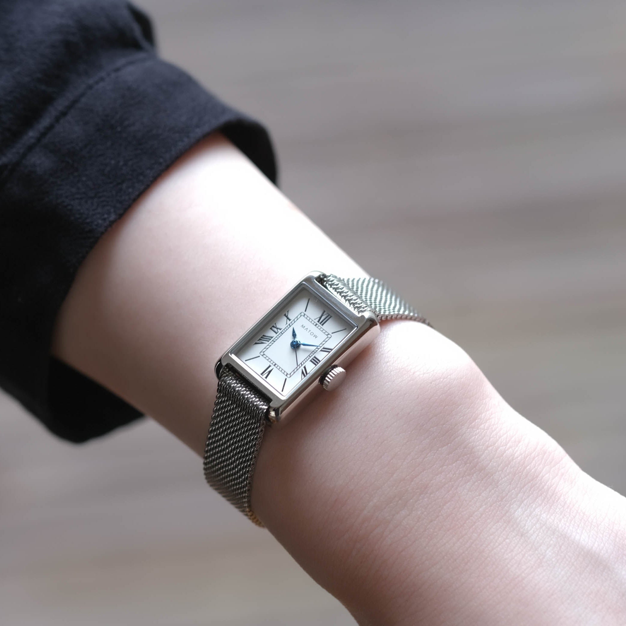 MATOW-Tsuki 朧月 ［MW004001-Silver Mesh］腕時計