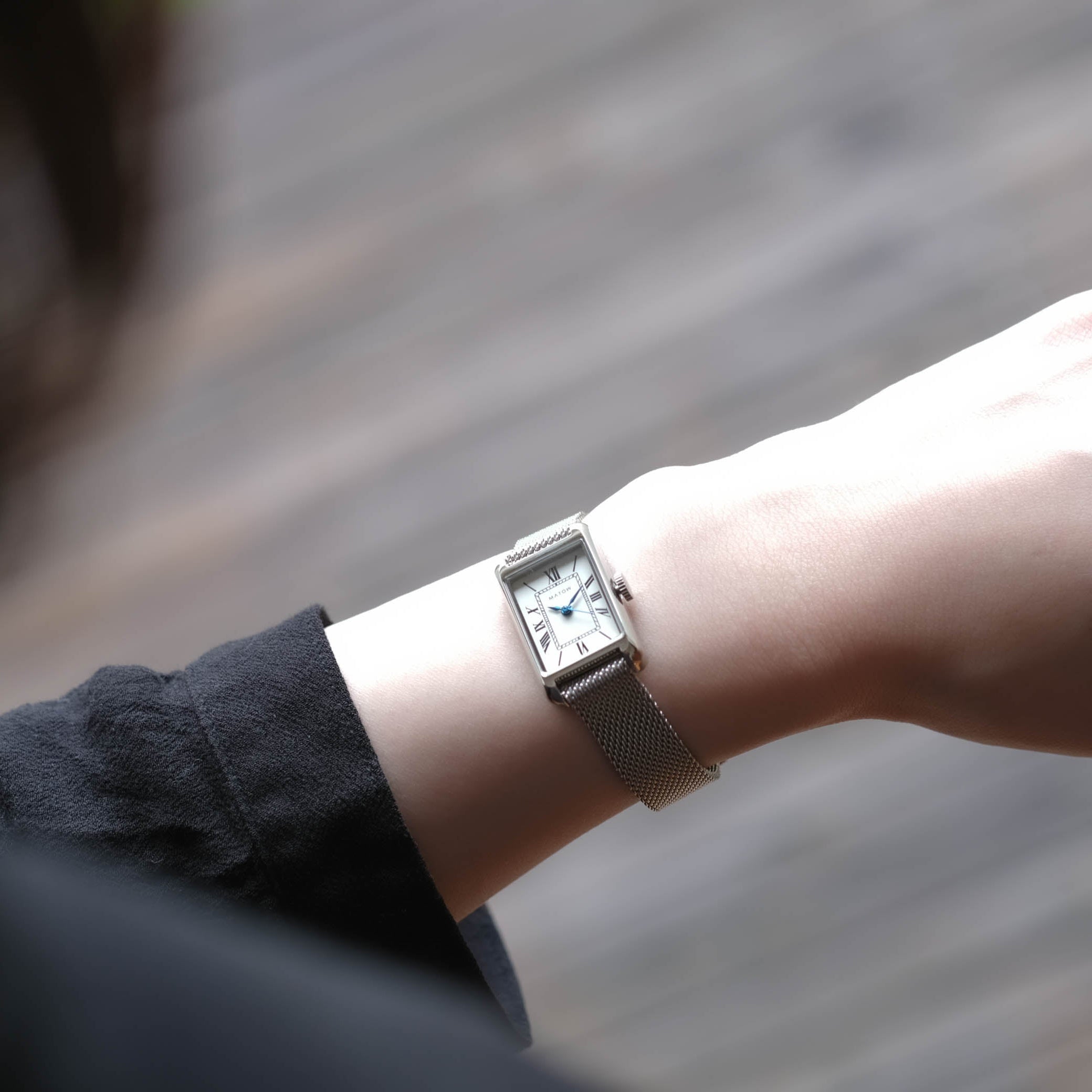 MATOW-Tsuki 朧月 ［MW004001-Silver Mesh］腕時計