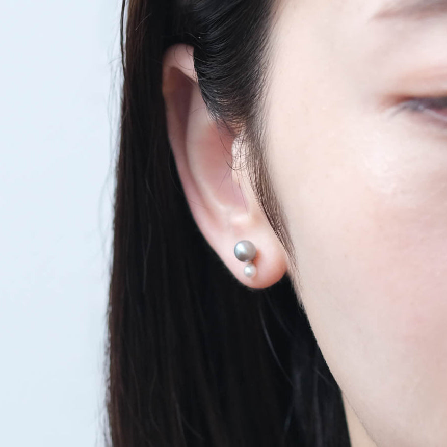 Toile - Two-tone Round Pearl Pierce［A301231AP270 K10YG］ピアス