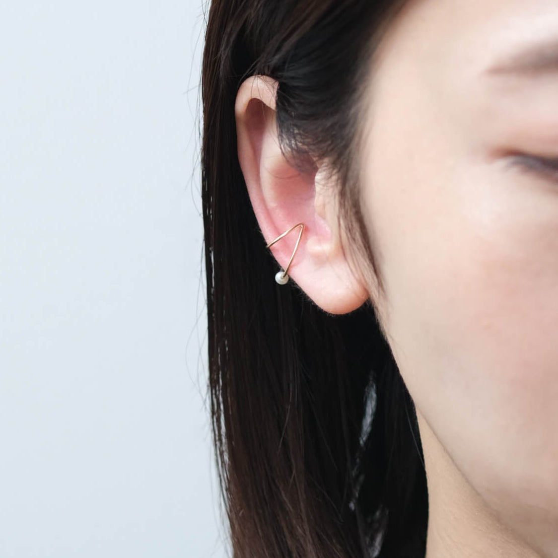 Toile-Pearl Double ring Ear cuff［A301222AP262 K10YG］イヤーカフ