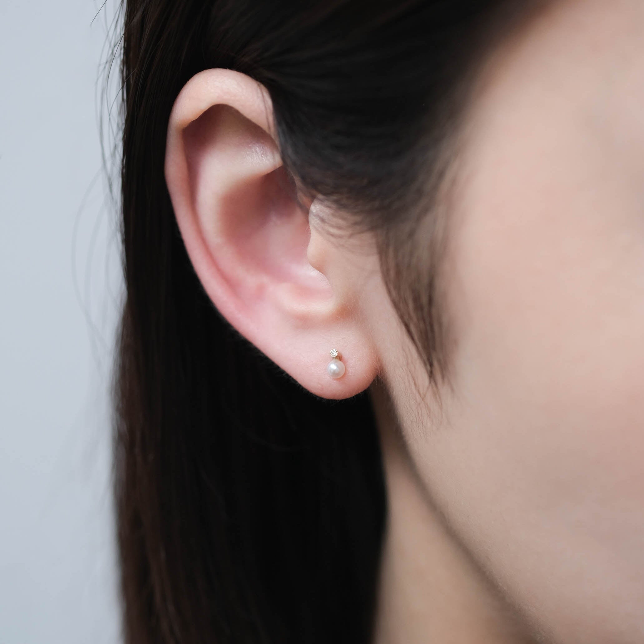 Toile-Diamond & Pearl Pierce［A301202AP207 K10YG］ピアス