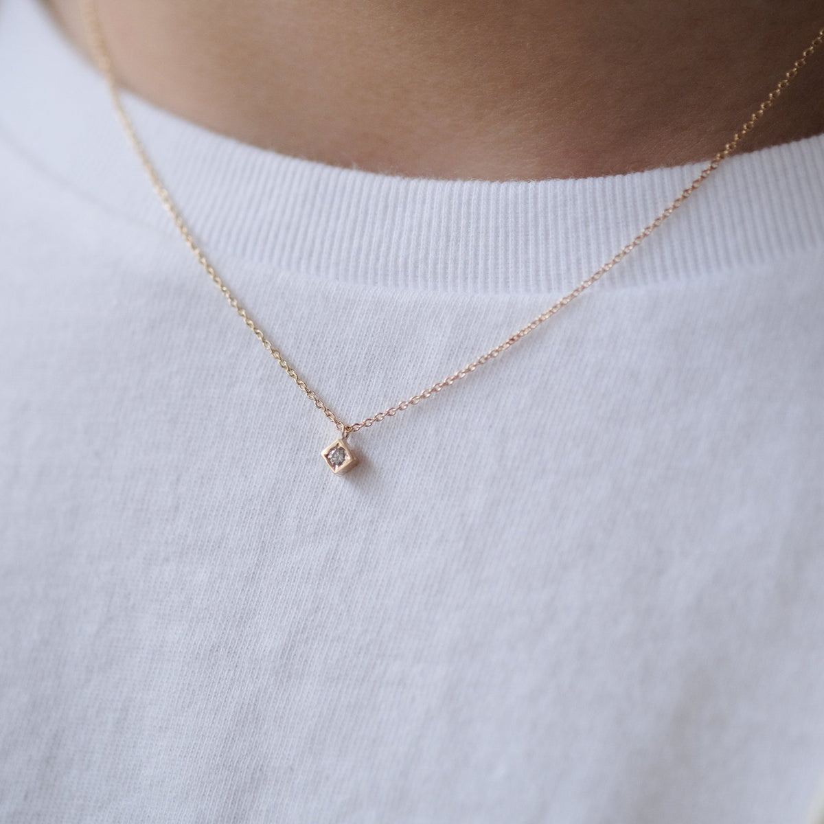 Toile トワル K10 一粒 ダイヤネックレス 華奢アクセサリー 【公式通販】