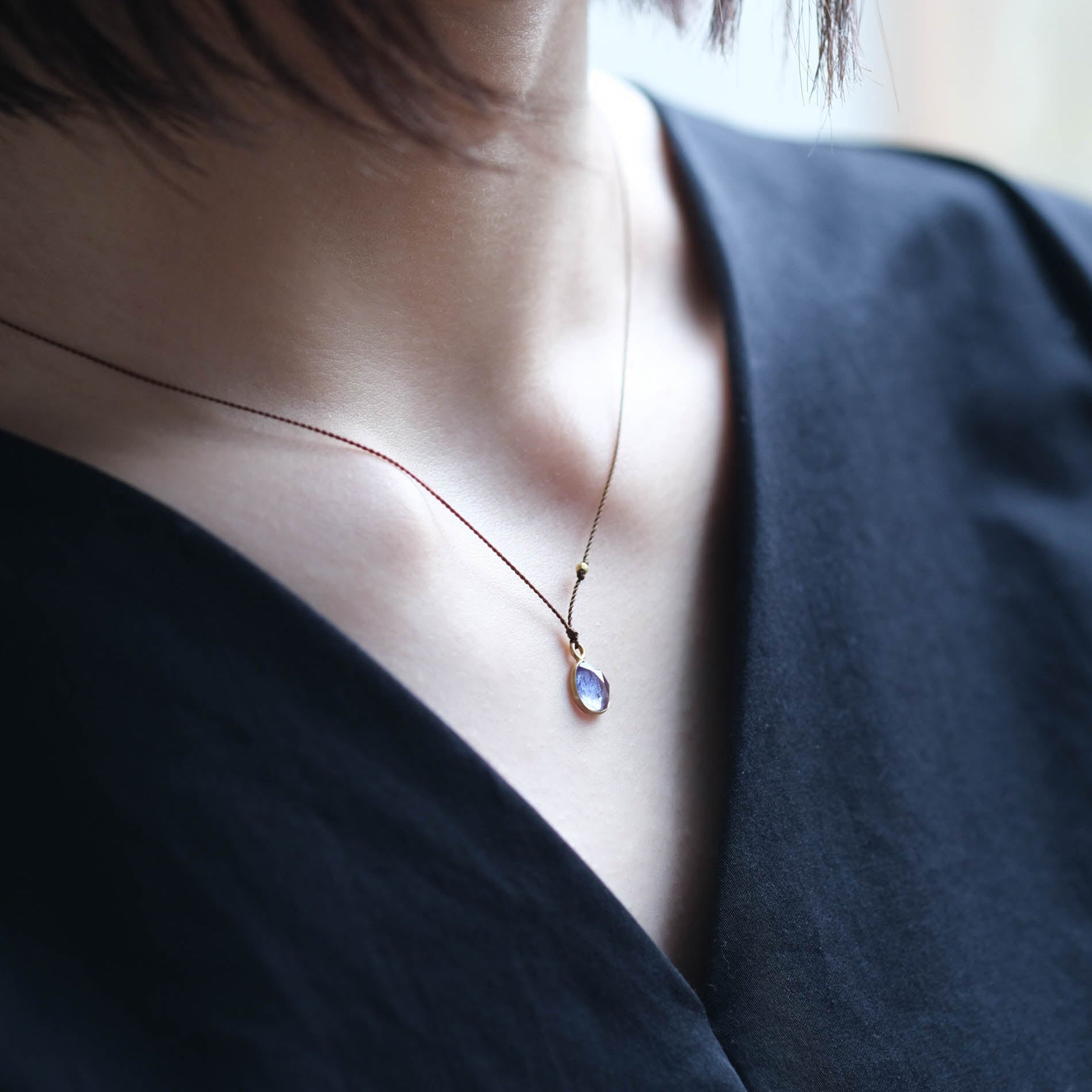 SOURCE objects - Enclosed Stone Necklace タンザナイト［Colored Stone K18］ネックレス