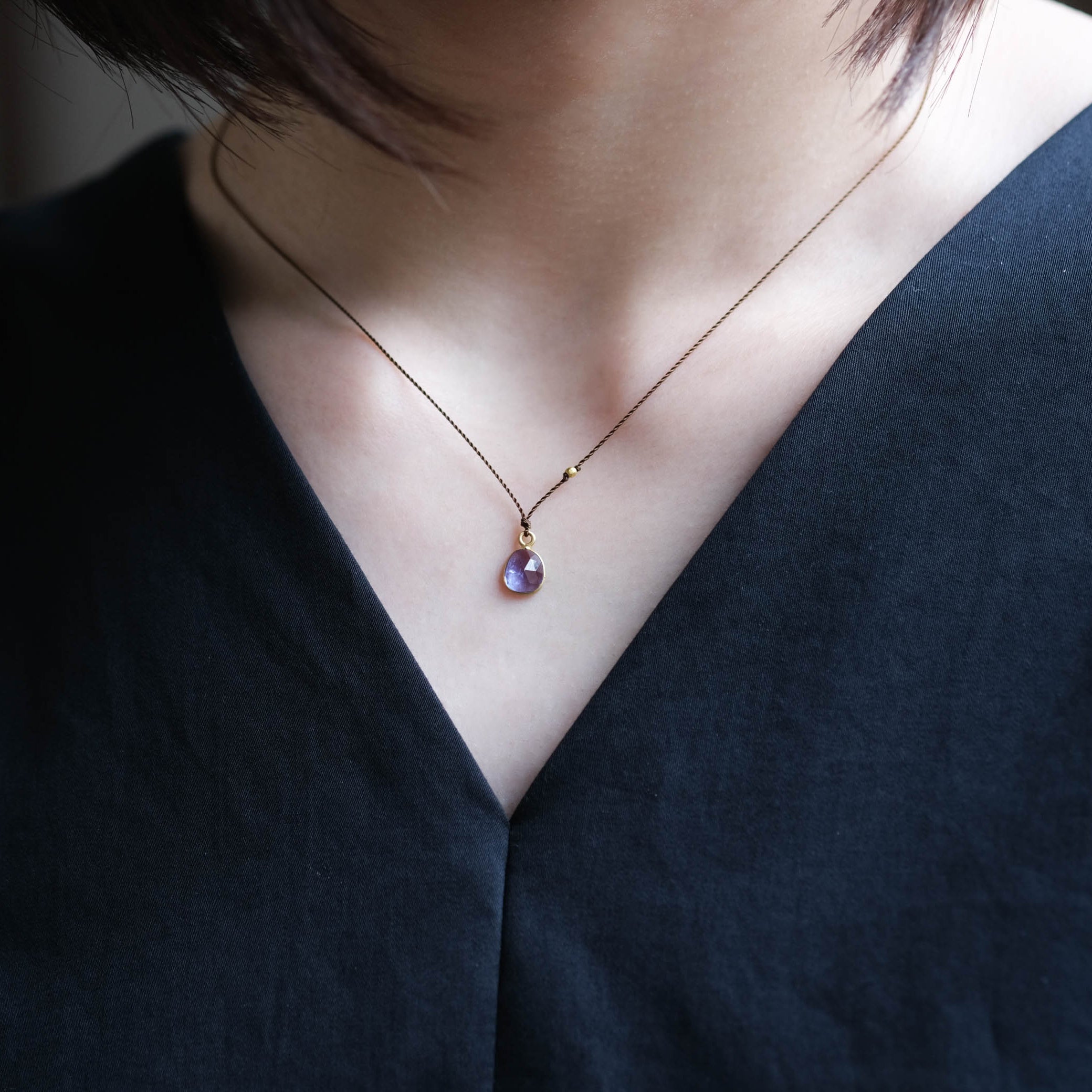 SOURCE objects - Enclosed Stone Necklace タンザナイト［Colored Stone K18］ネックレス