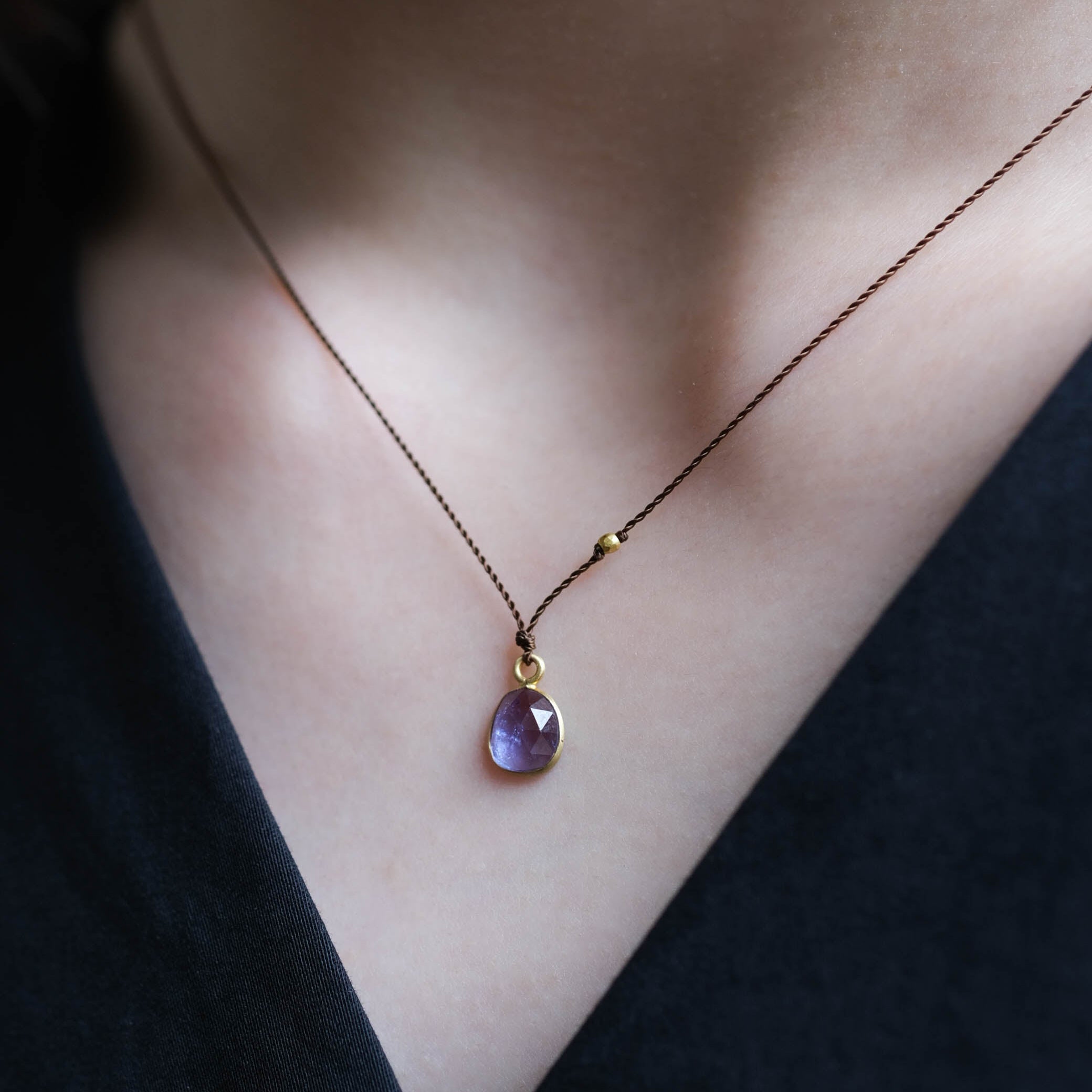 SOURCE objects - Enclosed Stone Necklace タンザナイト［Colored Stone K18］ネックレス