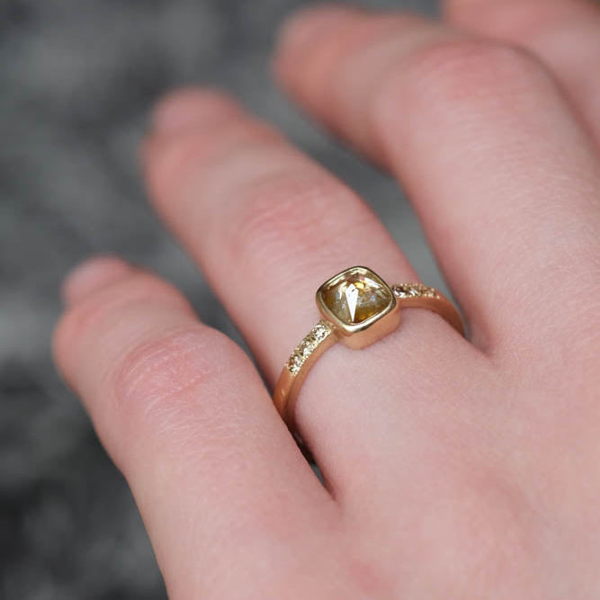 atelier plow-ローズカットダイヤモンド リング［Diamond K18YG #11］