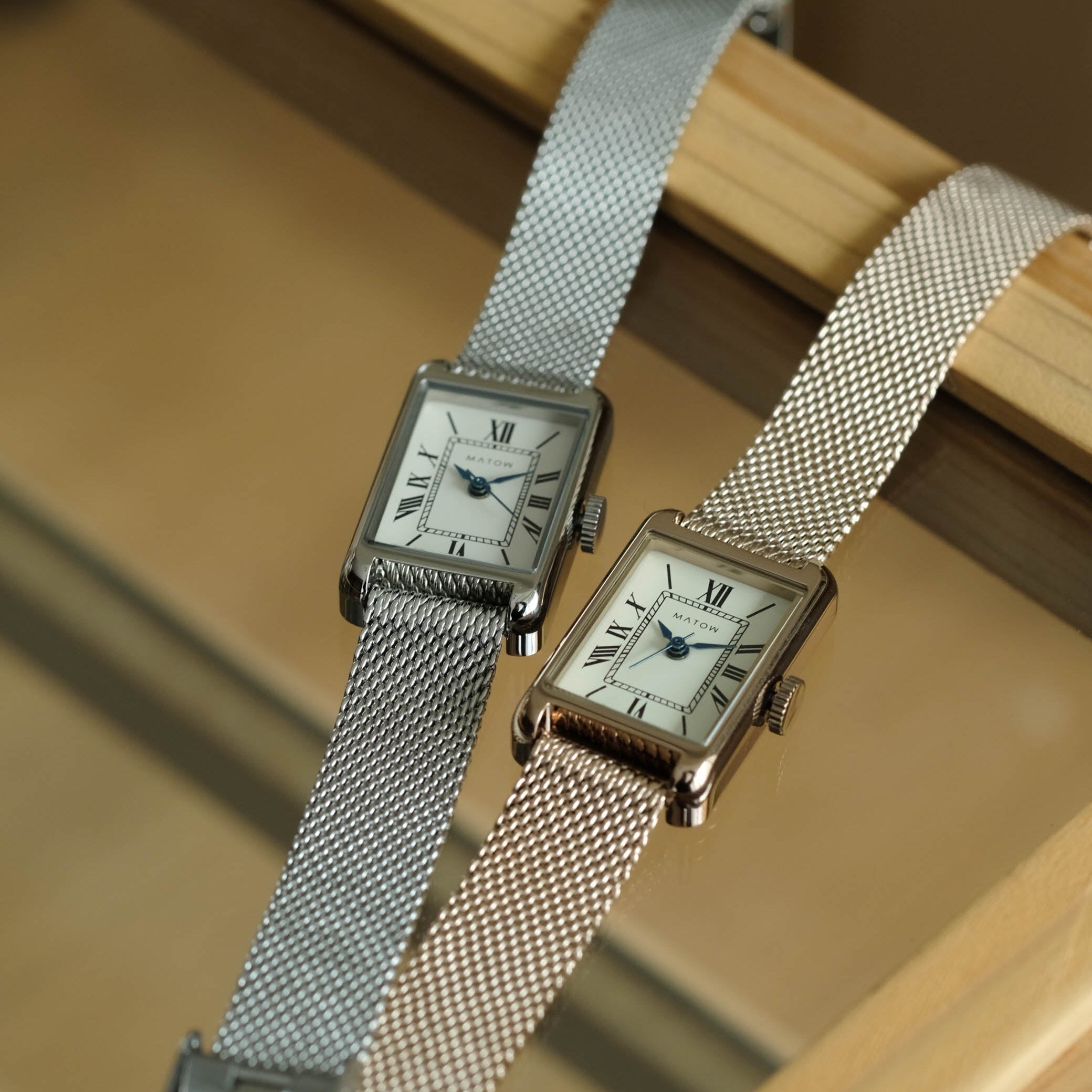 MATOW-Tsuki 朧月 ［MW004001-Silver Mesh］腕時計