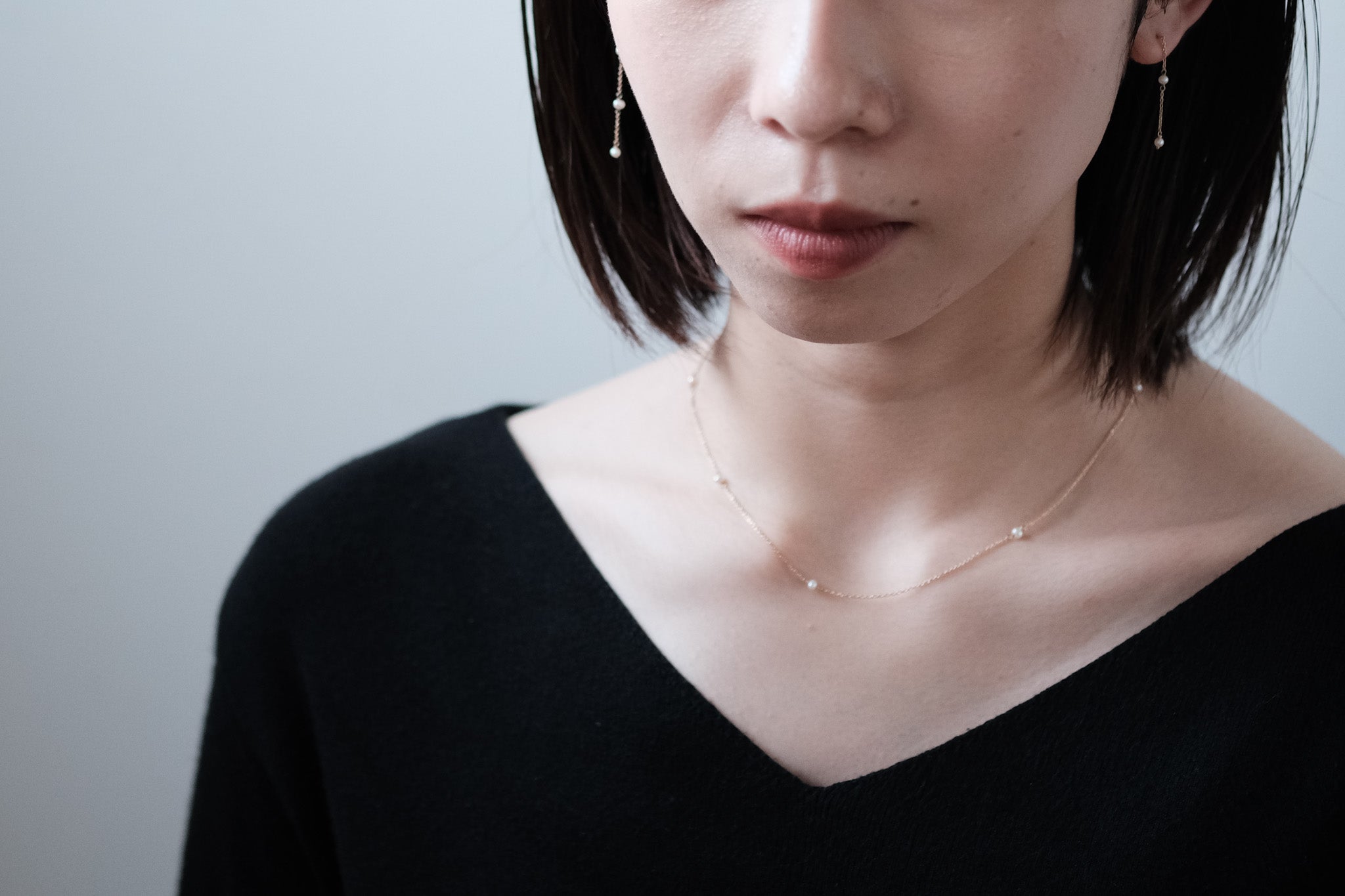 Toile by Atelier d'antan：Pearl Random Chain Necklace