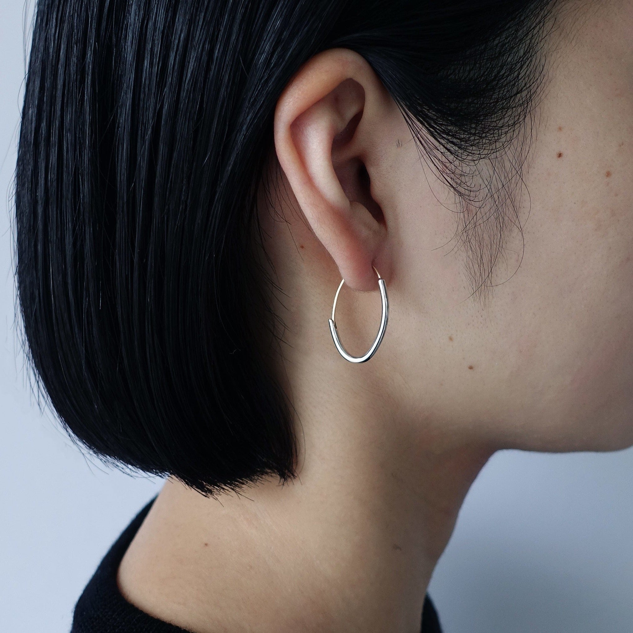 GEOMETRIC oval oval earring S［GE2-02 Silver］ピアス