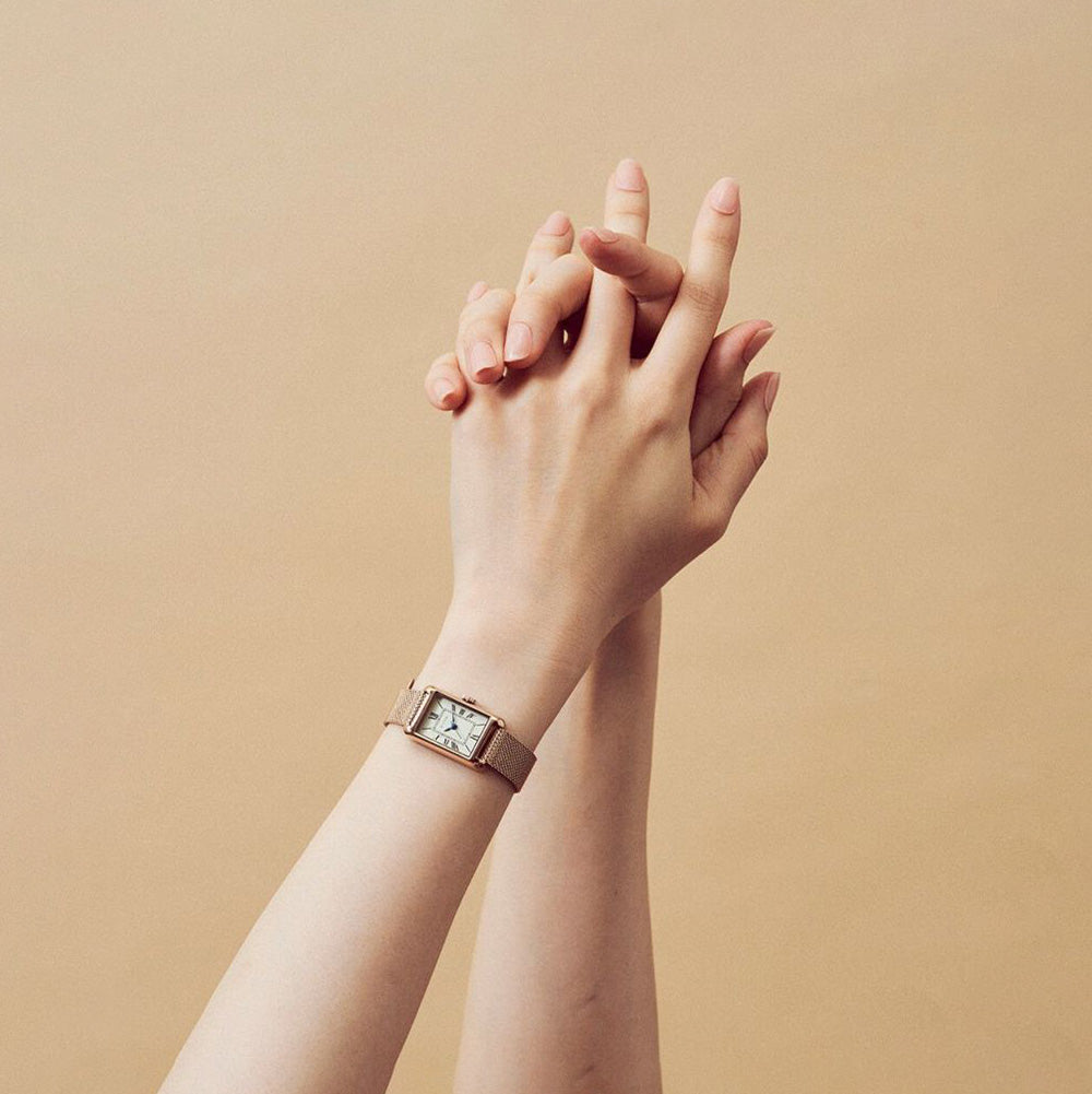 MATOW-Tsuki 朧月 ［MW004002 - Rose Gold Mesh］腕時計