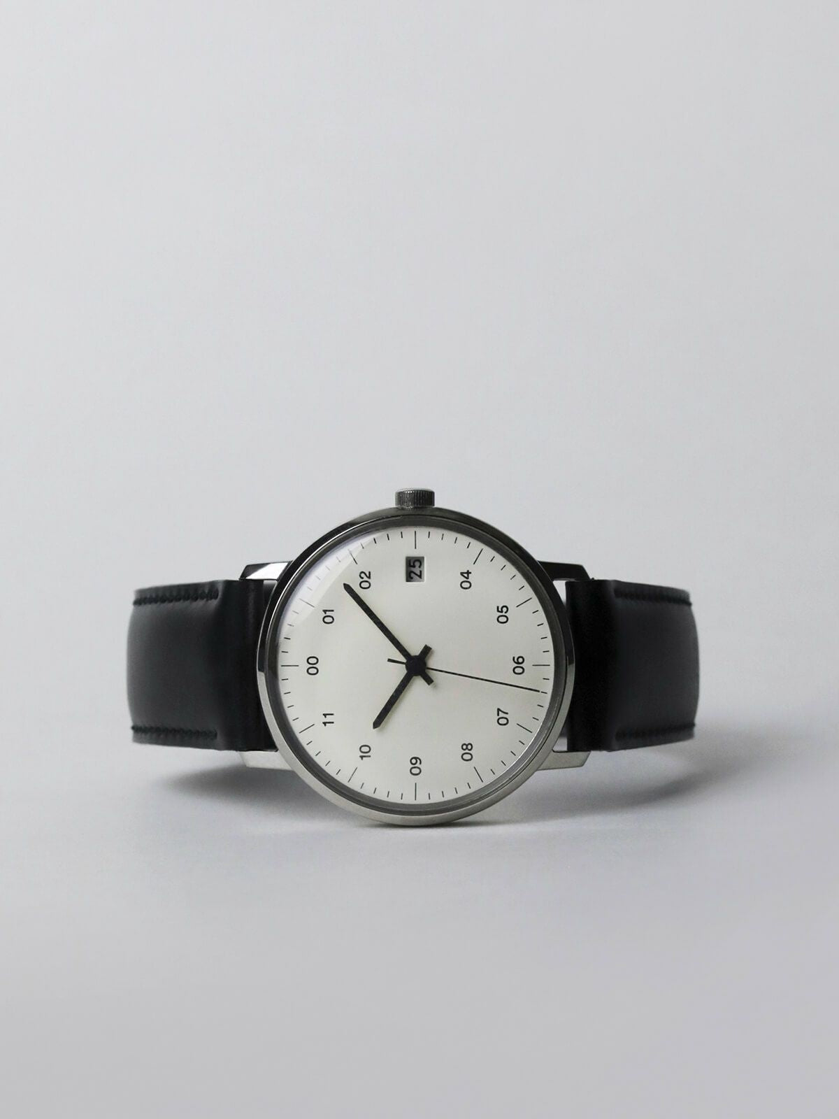 sazare SK02［No.02.01.00BK SS SILVER MIRROR FINISH / WHITE DIAL / BLACK CORDOVAN LEATHER］腕時計