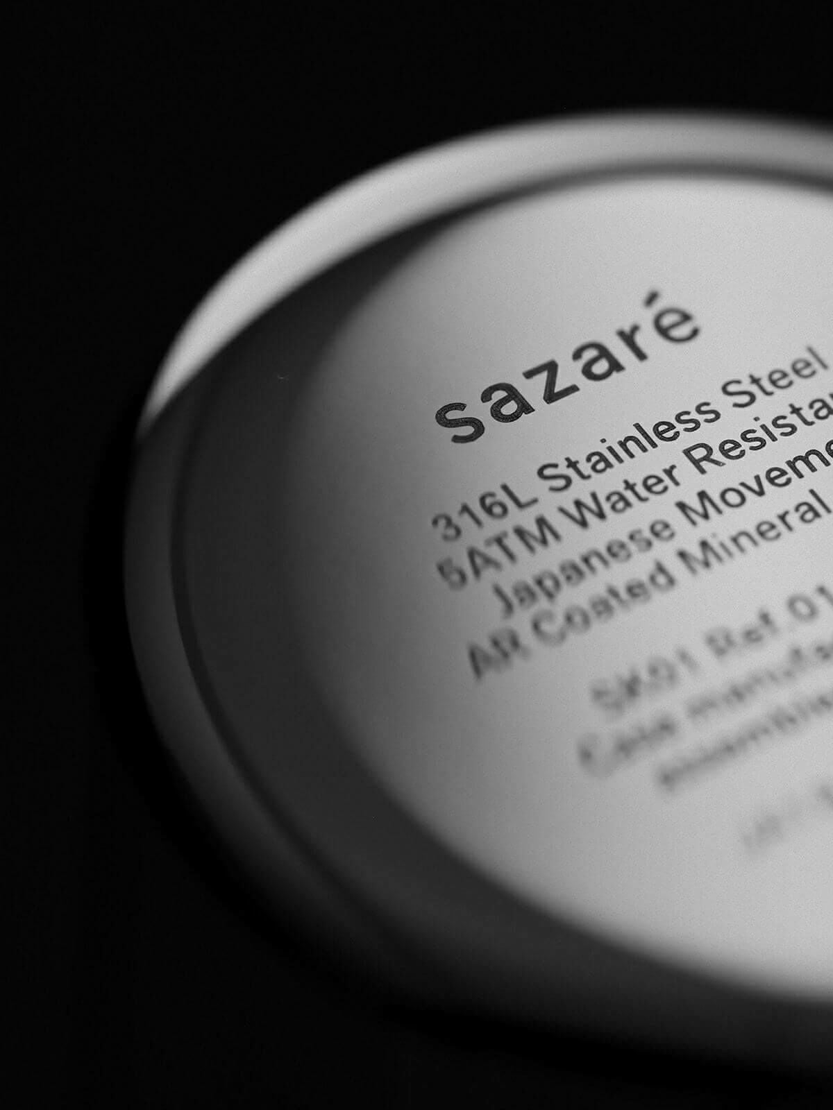 sazare SK01［No.01.02.01BULB SS SILVER MIRROR FINISH / BLACK DIAL / SILVER  D BUCKLE LIGHT BROWN BUTTERO LEATHER］腕時計