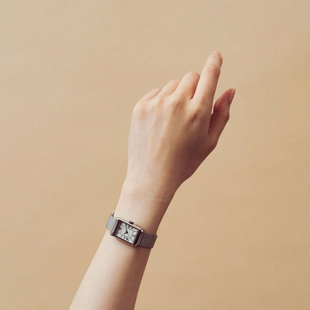 MATOW-Tsuki 朧月 ［MW004001-Silver Mesh］腕時計