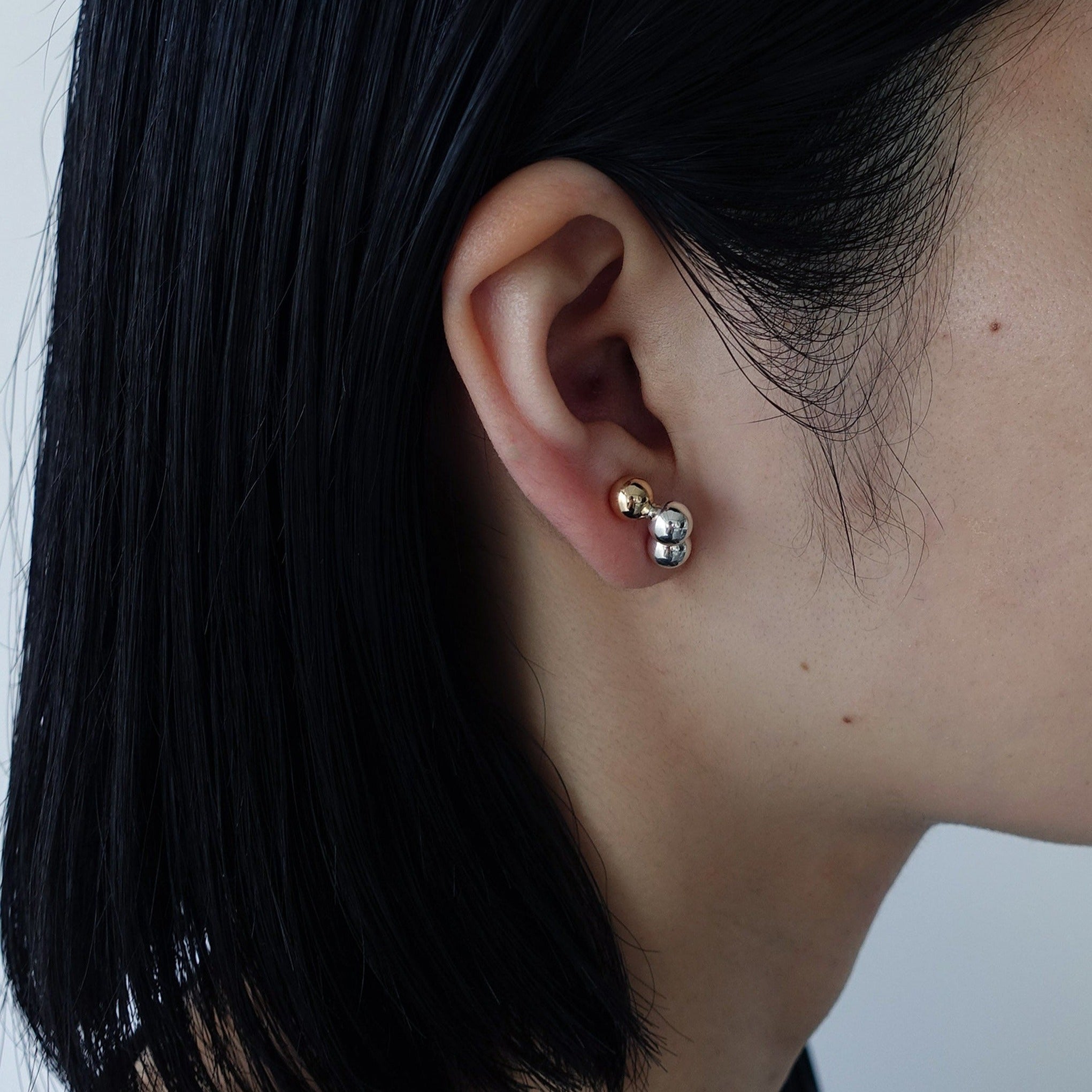 FLOW dots earrings mini［FL2-05 Silver/K18YG］ピアス