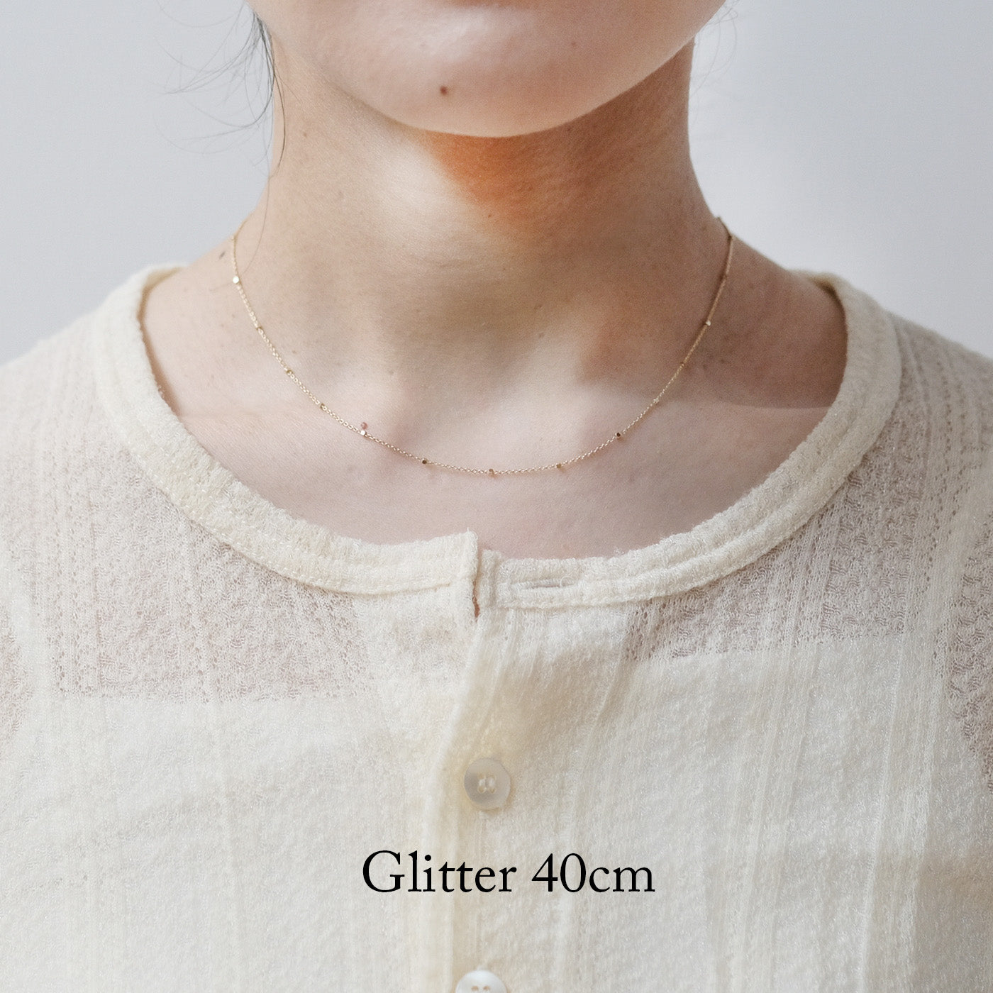 グリッター・チェーン ネックレス［K10YG-Glitter-0.25 40cm/45cm］