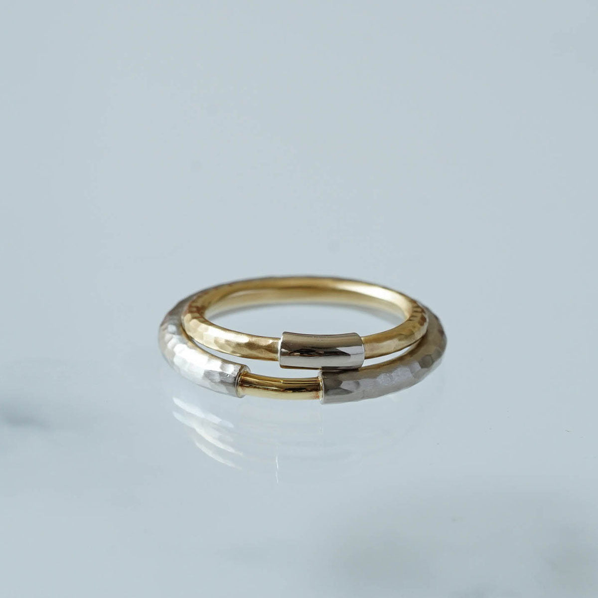 SU - BRIDAL RING［001 HAMMERED - K18WG×K18YG］結婚指輪（ペア）