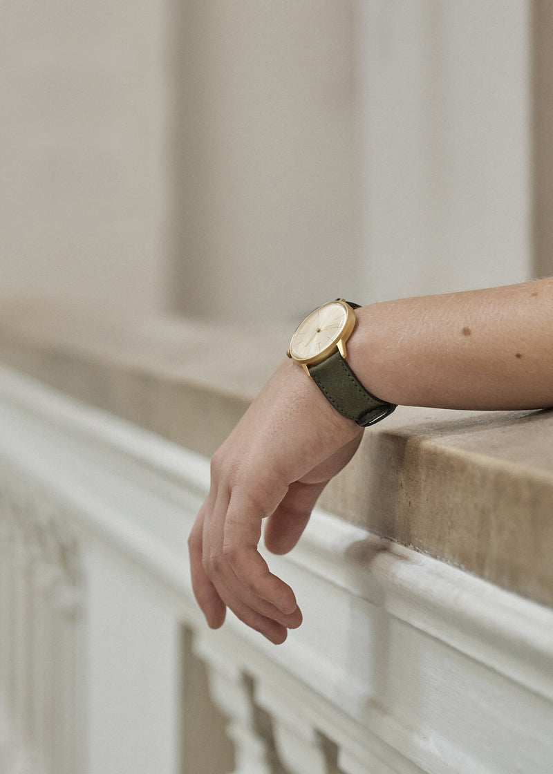 INSTRMNT［Dress Watch 36mm - Olive × Gold ］ユニセックス 腕時計