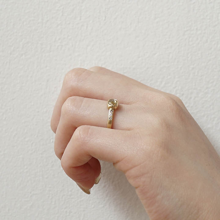 BRIDAL RING［ローズカットダイヤモンドリング K18YG］婚約指輪