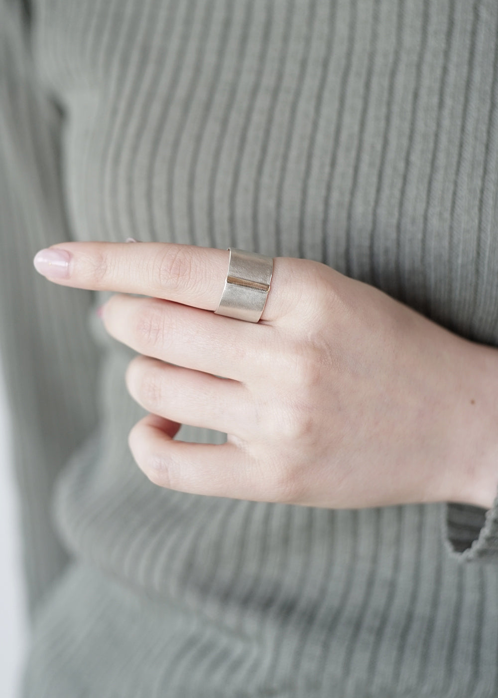 〈SIDE〉straight line ring - thick リング