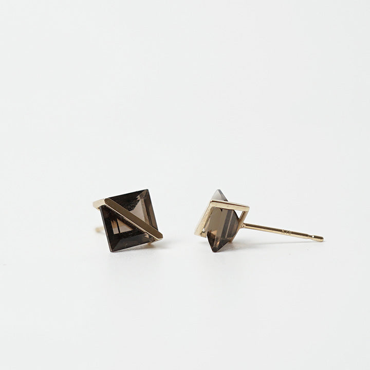 ヤヌカ［ BAND EARRINGS - スモーキークォーツ］ピアス
