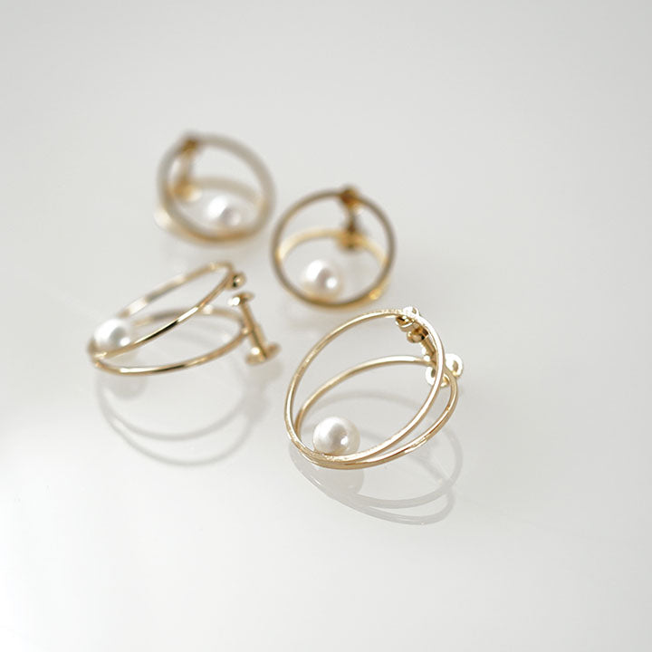 送料無料/即納】 januka クリップパールピアス アクセサリー