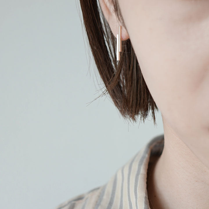 トビアスK ビズー公式】ロードクロサイト PT K18(18金) ピアス(片耳