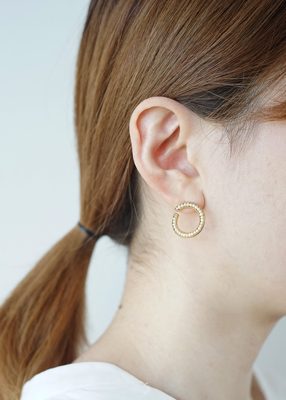 〈●▲■〉pearl earrings twist ゴールド ピアス