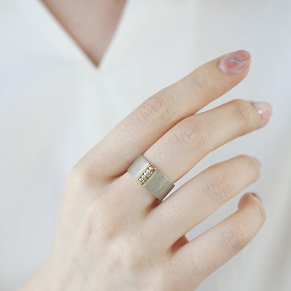〈SIDE〉dotted line ring - thin リング